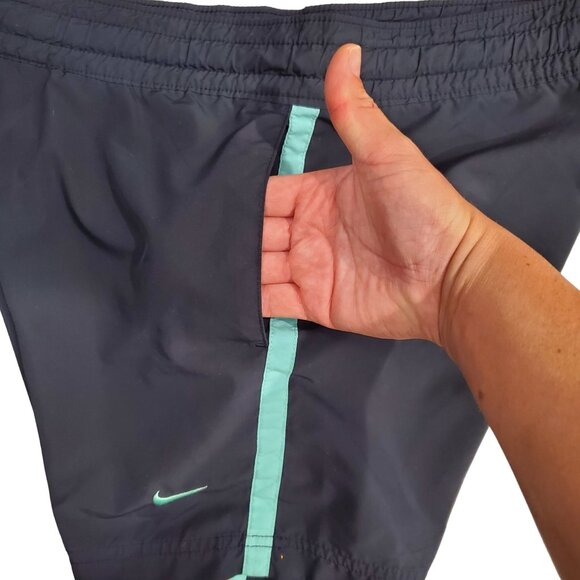 Nike Athletic Shorts Womens Size Medium Navy Blue Drawstring Waist Side Pockets - Picture 4 of 10
